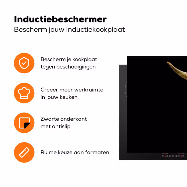 Schotse hooglander - Goud - Vacht - Dieren - Koe Inductie beschermer vinyl 3mm klein -zzzzzzz-td-ups