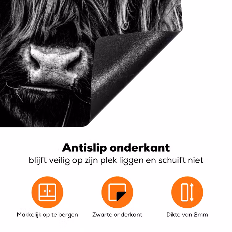 Schotse hooglander - Goud - Vacht - Dieren - Koe Inductie beschermer vinyl 3mm klein -zzzzzzz-td-onderkant