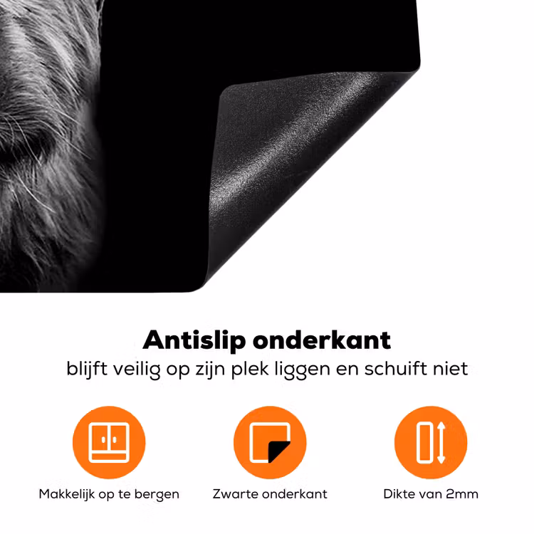 Schotse Hooglander - Horens - Zwart - Wit - Koe - Wild - Dieren Inductie beschermer vinyl 3mm klein -zzzzzzz-td-onderkant