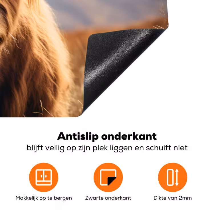 Schotse hooglander - Landschap - Dier Inductie beschermer vinyl 3mm klein -zzzzzzz-td-onderkant