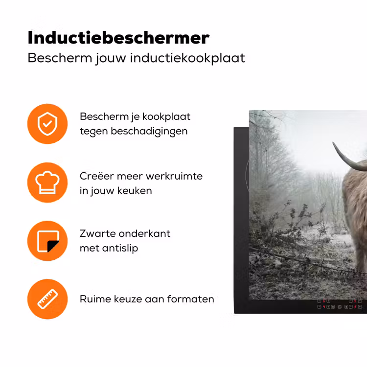 Schotse hooglander - Natuur - Herfst - Dieren - Wild - Bos Inductie beschermer vinyl 3mm klein -zzzzzzz-td-ups