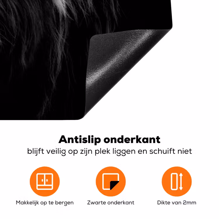 Schotse hooglander - Zwart Inductie beschermer vinyl 3mm klein -zzzzzzz-td-onderkant