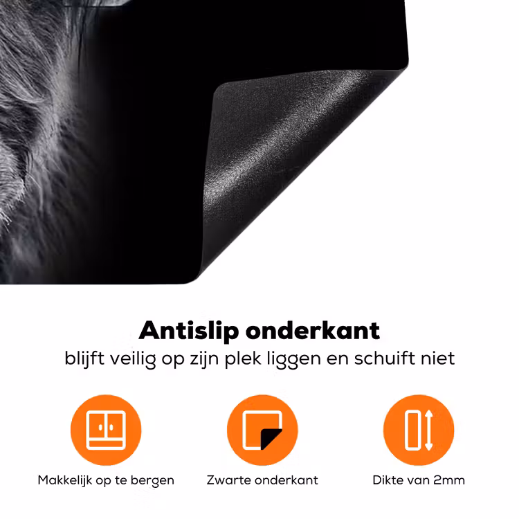Schotse hooglander - Zwart - Koe - Dieren Inductie beschermer vinyl 3mm klein -zzzzzzz-td-onderkant