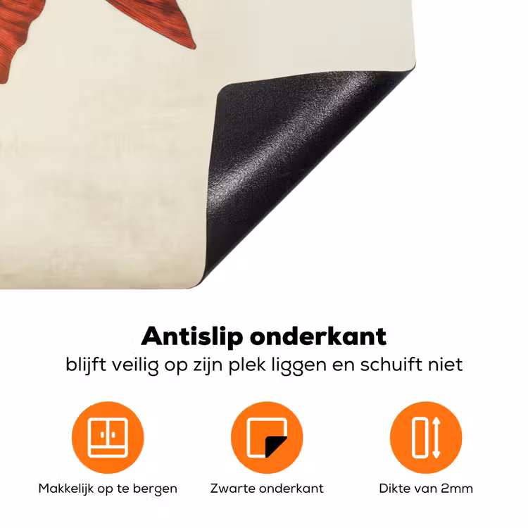 Schubben - Rood - Vis - Vinnen Inductie beschermer vinyl 3mm klein -zzzzzzz-td-onderkant