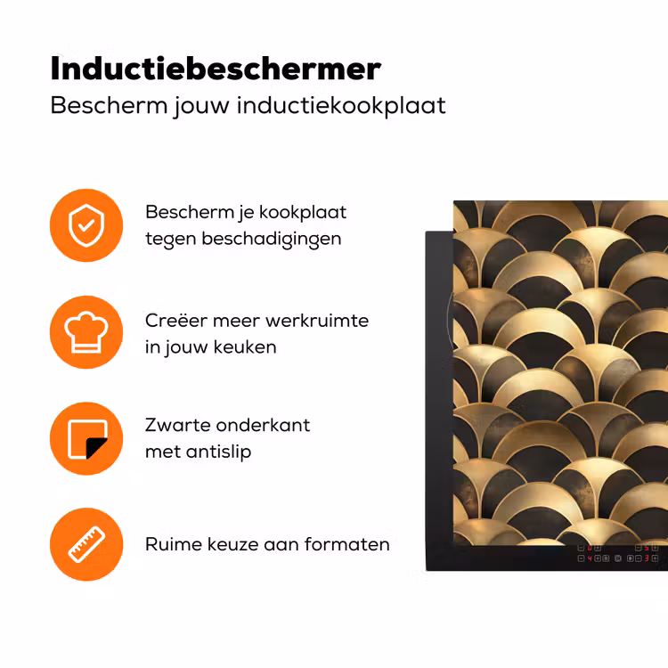 Schubben - Structuur - Goud Inductie beschermer vinyl 3mm klein 276 -zzzzzzz-td-ups