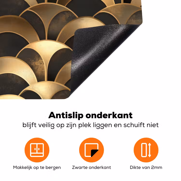 Schubben - Structuur - Goud Inductie beschermer vinyl 3mm klein 276 -zzzzzzz-td-onderkant