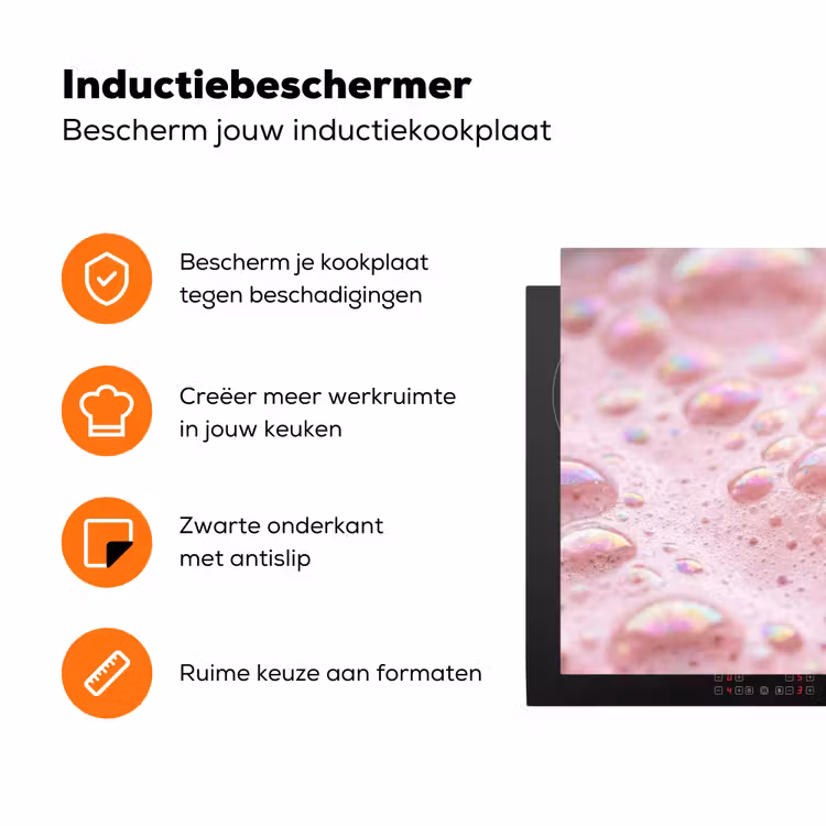 Schuim - Structuur - Roze Inductie beschermer vinyl 3mm klein -zzzzzzz-td-ups