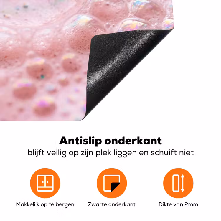 Schuim - Structuur - Roze Inductie beschermer vinyl 3mm klein -zzzzzzz-td-onderkant