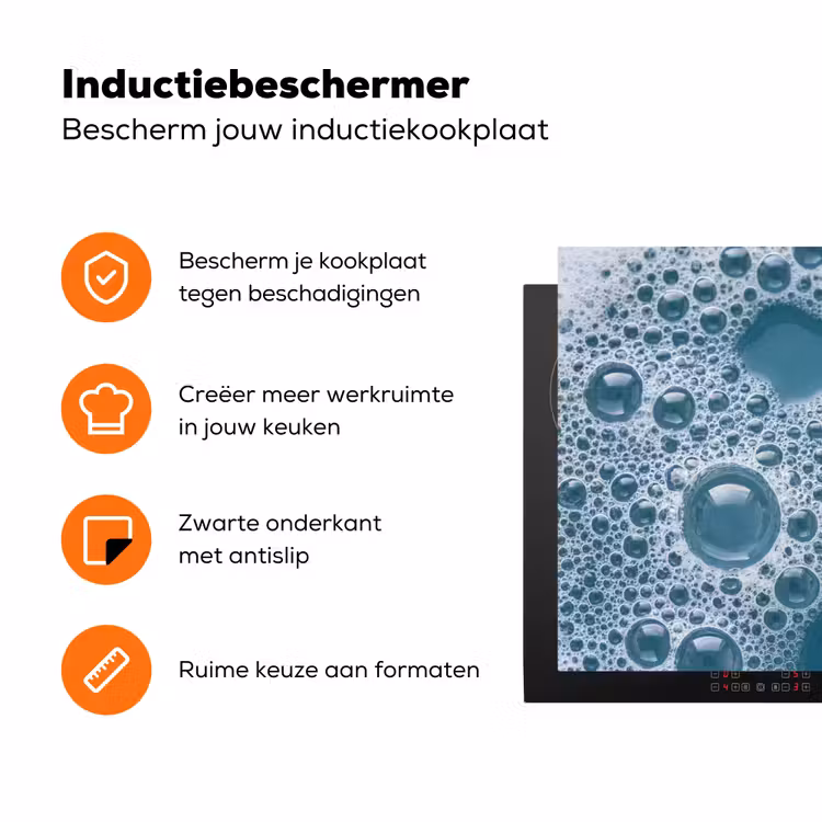 Schuim - Water - Textuur Inductie beschermer vinyl 3mm klein -zzzzzzz-td-ups
