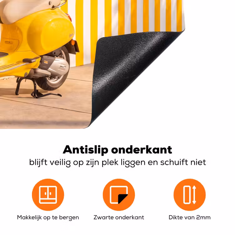 Scooter - Natuur - Zomer - Geel - Mediterraan Inductie beschermer vinyl 3mm klein -zzzzzzz-td-onderkant