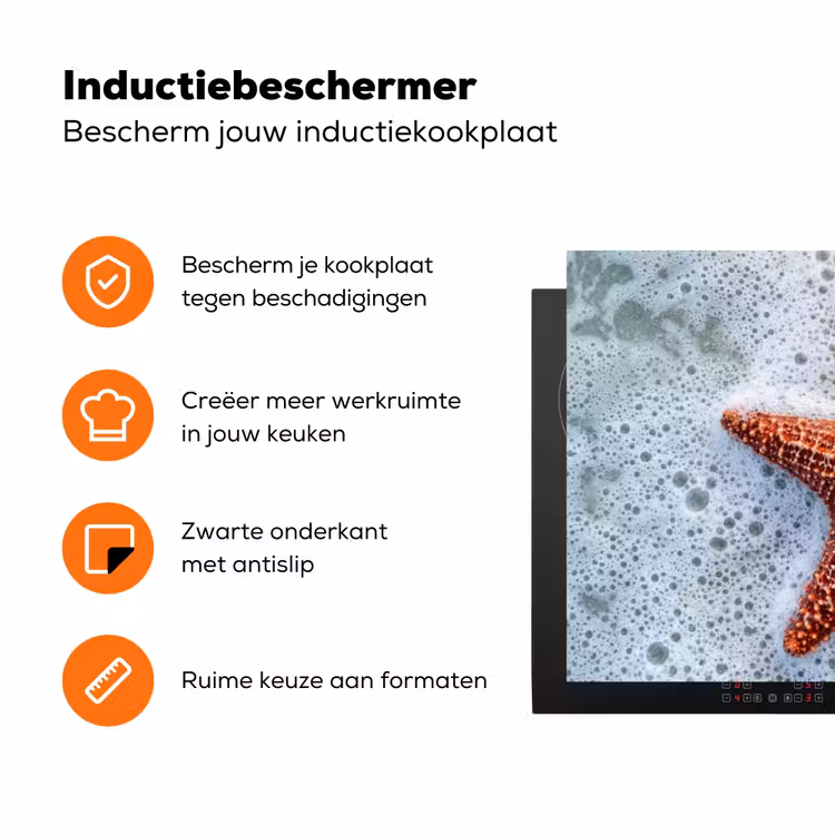 Sea you soon - Zeester - Zee Inductie beschermer vinyl 3mm klein -zzzzzzz-td-ups