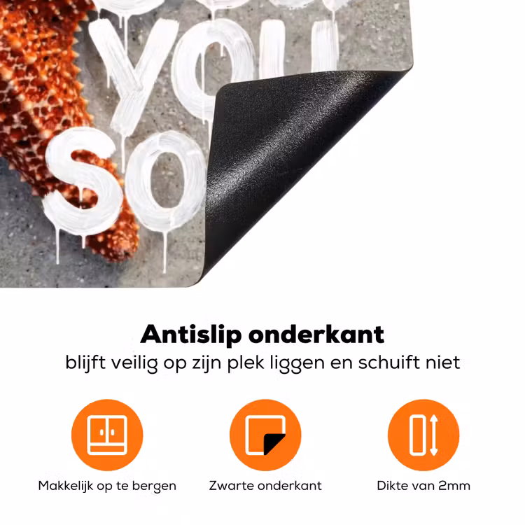 Sea you soon - Zeester - Zee Inductie beschermer vinyl 3mm klein -zzzzzzz-td-onderkant