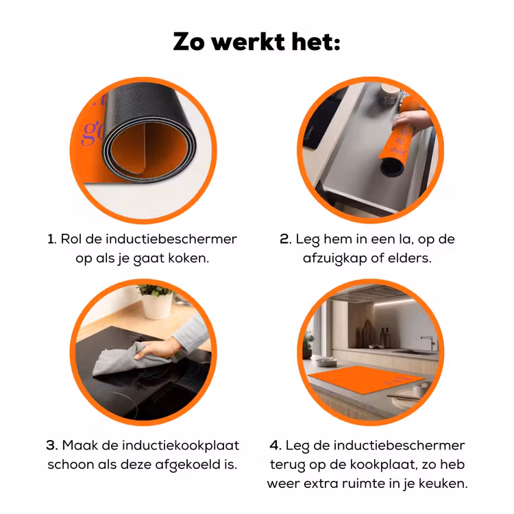See te good - Paars - Oranje Inductie beschermer vinyl 3mm klein -zzzzzzz-td-werking