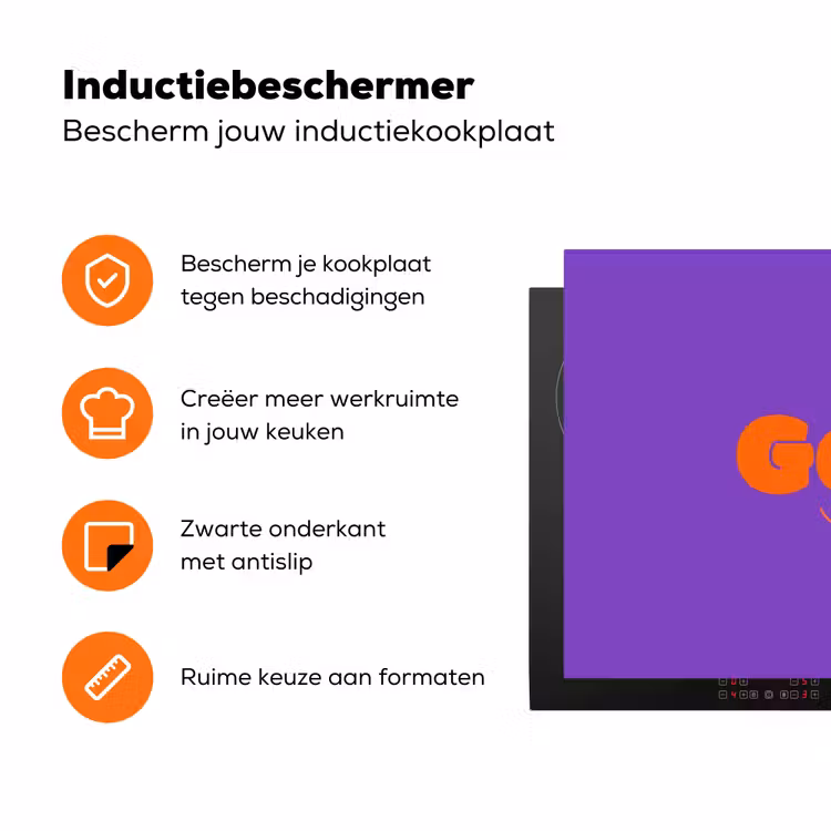 See the good - Oranje - Paars - Smiley Inductie beschermer vinyl 3mm klein -zzzzzzz-td-ups