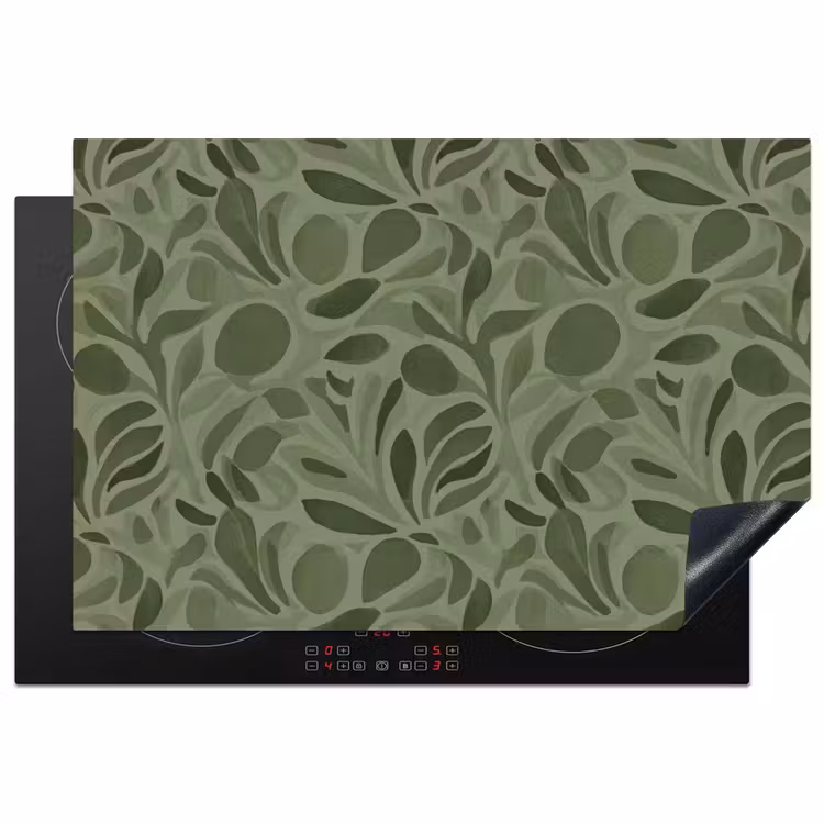 Sereen - Bladeren - Groen Inductie beschermer vinyl 3mm klein 276 -3d