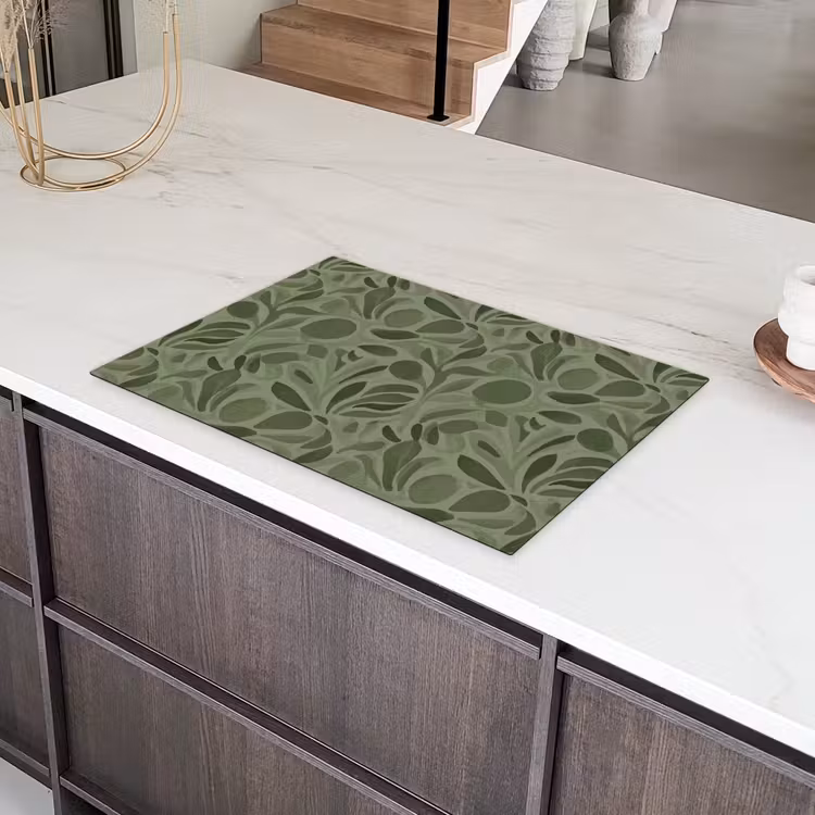 Sereen - Bladeren - Groen Inductie beschermer vinyl 3mm klein 276 -sfeer8