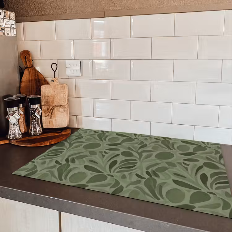 Sereen - Bladeren - Groen Inductie beschermer vinyl 3mm klein 276 -sfeer3