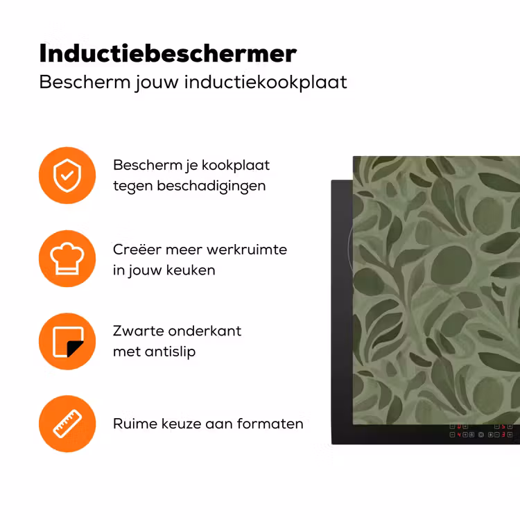 Sereen - Bladeren - Groen Inductie beschermer vinyl 3mm klein 276 -zzzzzzz-td-ups