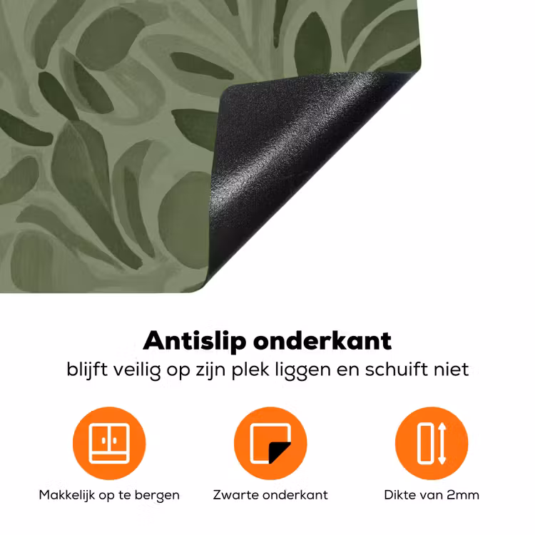 Sereen - Bladeren - Groen Inductie beschermer vinyl 3mm klein 276 -zzzzzzz-td-onderkant