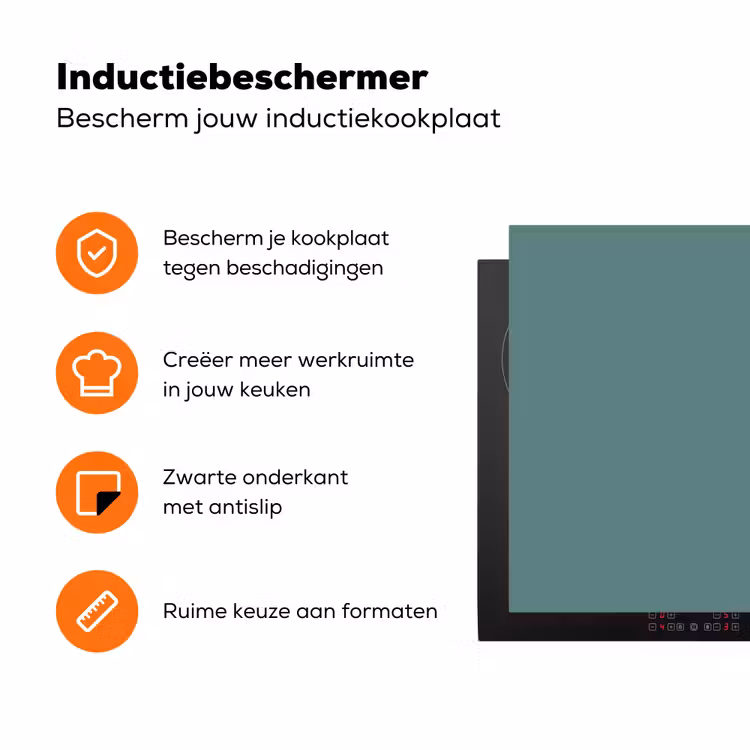 Serene - Teal - Blauw Inductie beschermer vinyl 3mm klein 276 -zzzzzzz-td-ups