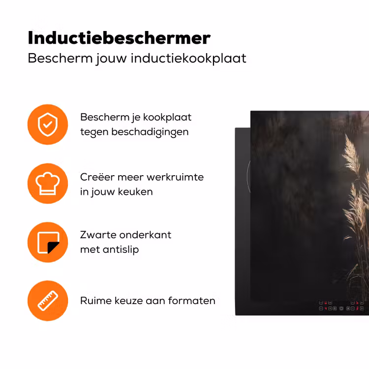 Siergras - Pluimen - Verlichting - Zwart Inductie beschermer vinyl 3mm klein -zzzzzzz-td-ups