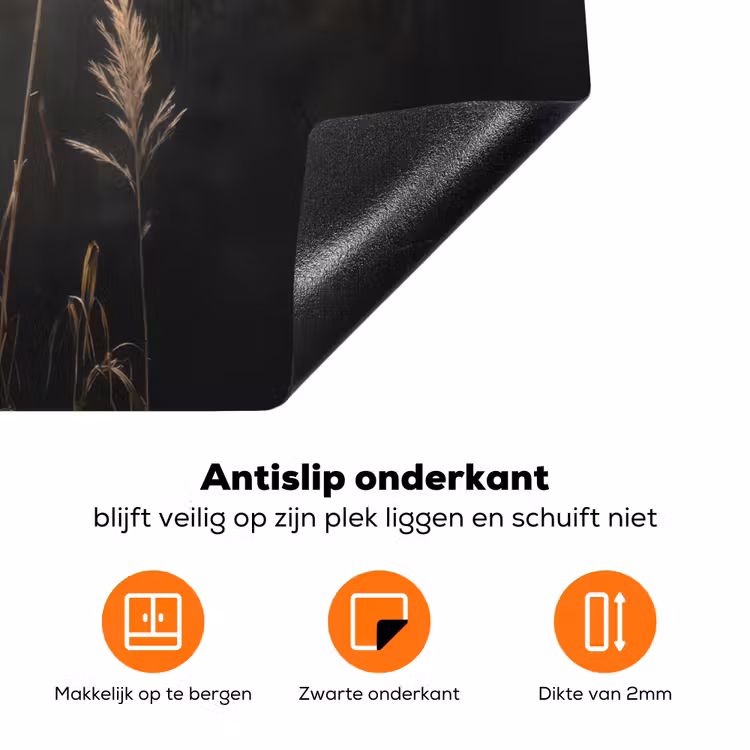 Siergras - Pluimen - Verlichting - Zwart Inductie beschermer vinyl 3mm klein -zzzzzzz-td-onderkant
