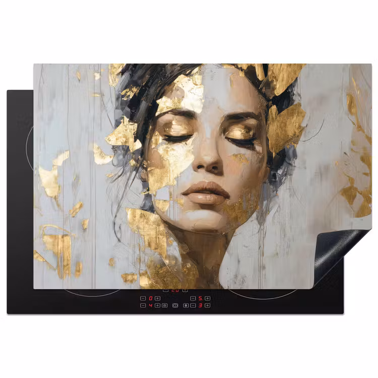 Sierlijk - Vrouw - Goud - Ogen Inductie beschermer vinyl 3mm klein -3d