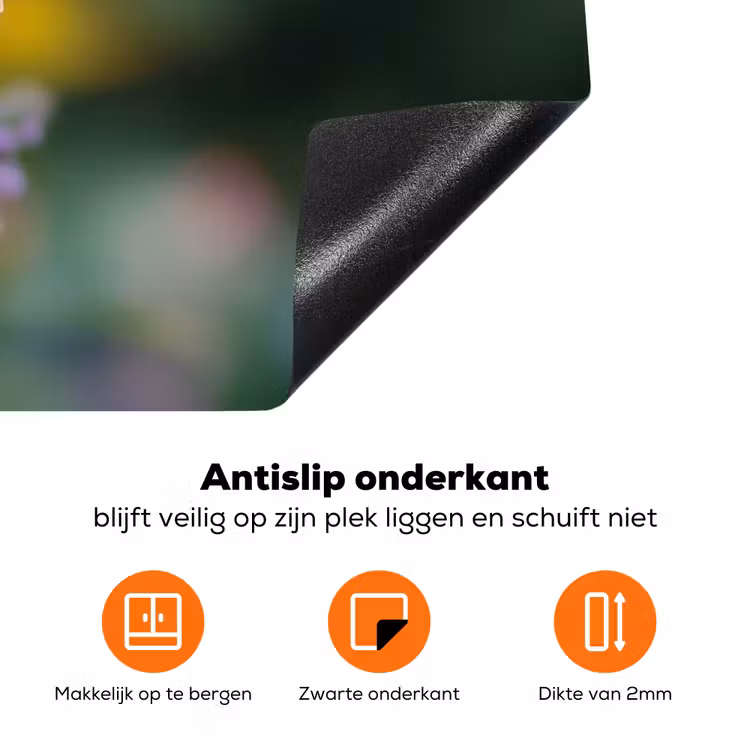 Sierlijke - Vlinder - Paarse - Bloemen Inductie beschermer vinyl 3mm klein -zzzzzzz-td-onderkant