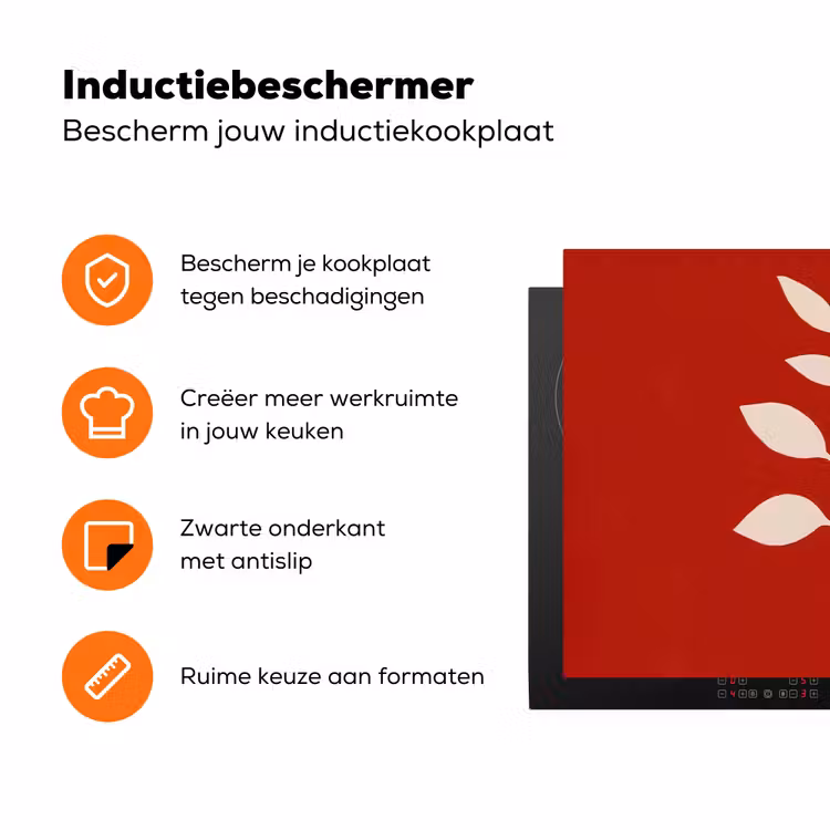 Silhouet - Bladeren - Tak Inductie beschermer vinyl 3mm klein -zzzzzzz-td-ups