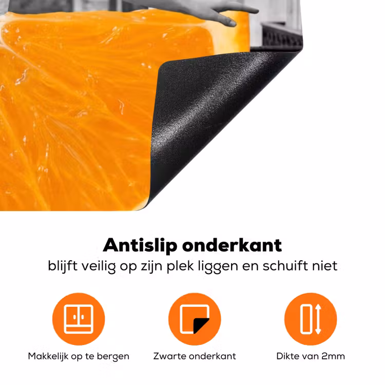 Sinaasappel - Eiffeltoren - Vrouw Inductie beschermer vinyl 3mm klein -zzzzzzz-td-onderkant