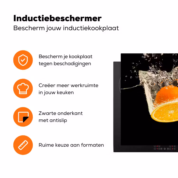 Sinaasappel Splash Symfonie Inductie beschermer vinyl 3mm klein -zzzzzzz-td-ups