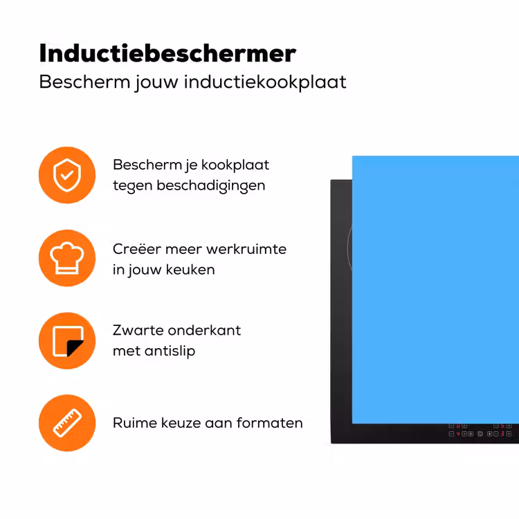 Sky - Blue - Blauw Inductie beschermer vinyl 3mm klein 276 -zzzzzzz-td-ups