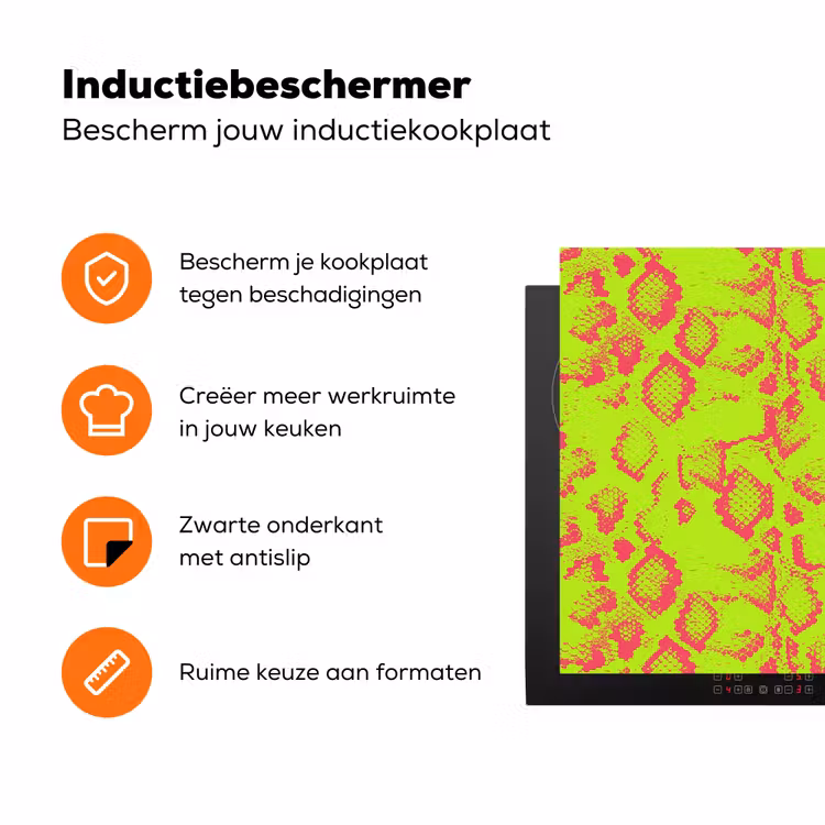 Slang - Neon - Groen - Roze Inductie beschermer vinyl 3mm klein 276 -zzzzzzz-td-ups