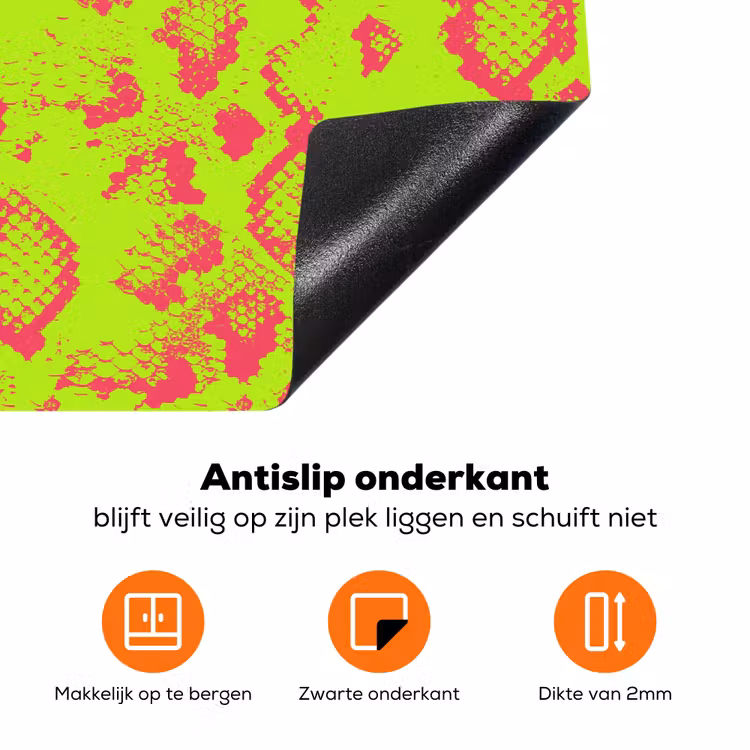Slang - Neon - Groen - Roze Inductie beschermer vinyl 3mm klein 276 -zzzzzzz-td-onderkant