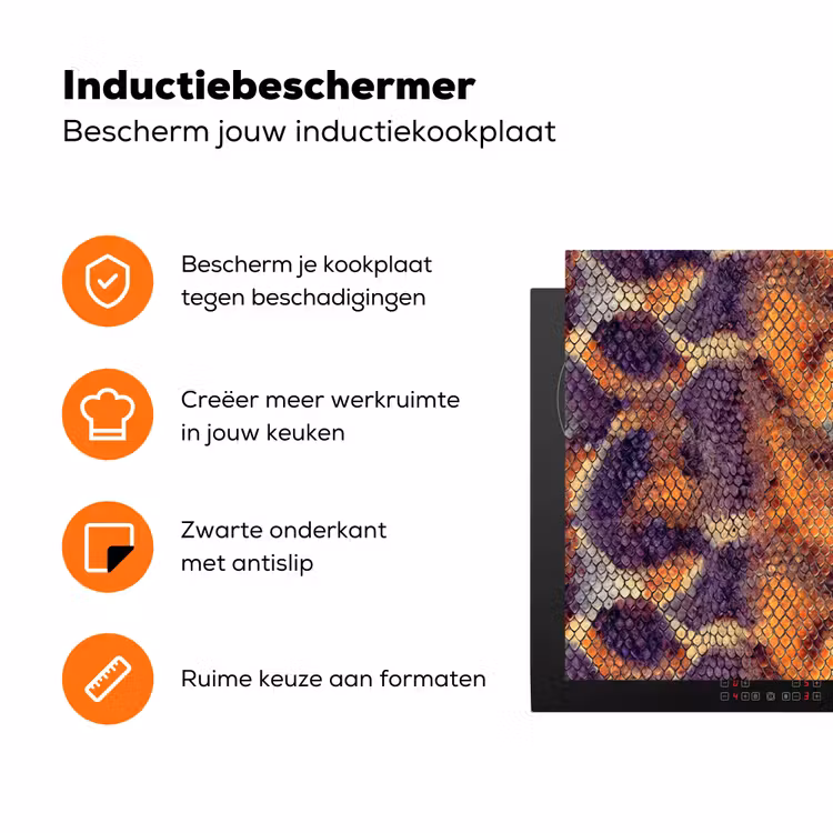Slang - Schubben - Kleurrijk Inductie beschermer vinyl 3mm klein 276 -zzzzzzz-td-ups