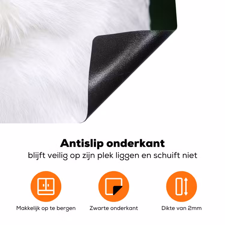 Sneeuwuil - Portret - Geel Inductie beschermer vinyl 3mm klein -zzzzzzz-td-onderkant