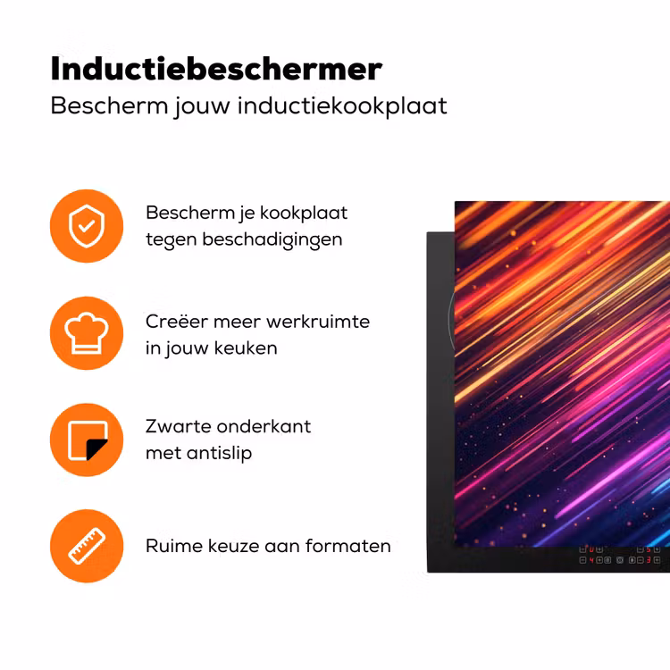 Snelheid - Kosmos - Kleurrijk Inductie beschermer vinyl 3mm klein -zzzzzzz-td-ups
