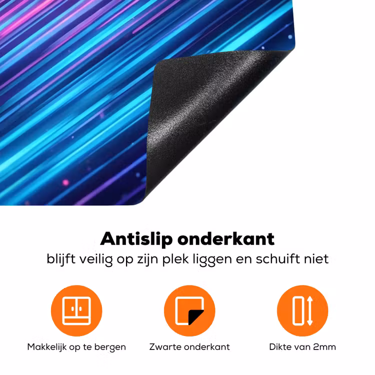 Snelheid - Kosmos - Kleurrijk Inductie beschermer vinyl 3mm klein -zzzzzzz-td-onderkant
