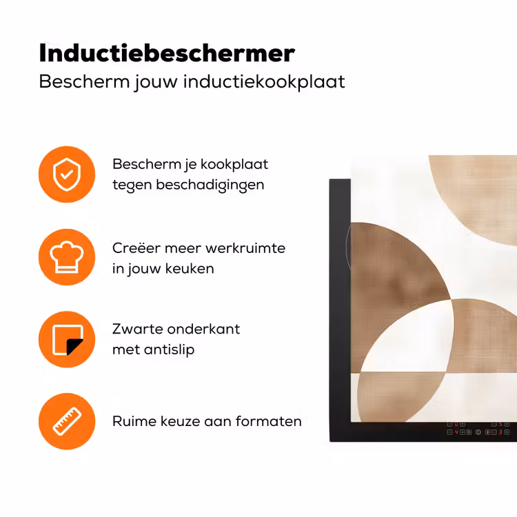 Snijdende cirkels - Overlappende vlakken Inductie beschermer vinyl 3mm klein -zzzzzzz-td-ups