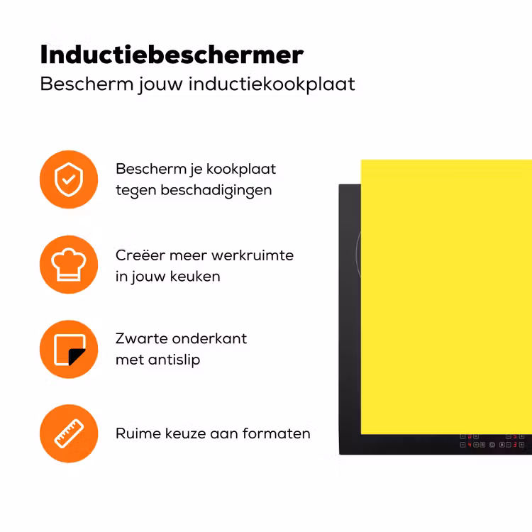Soft - Custard - Geel Inductie beschermer vinyl 3mm klein 276 -zzzzzzz-td-ups