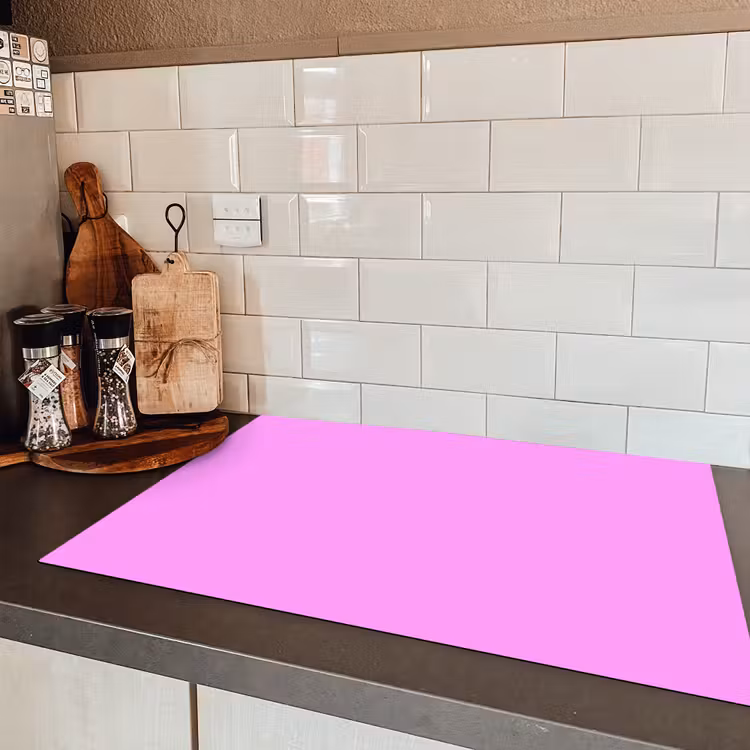 Soft - Lavender - Roze Inductie beschermer vinyl 3mm klein 276 -sfeer3