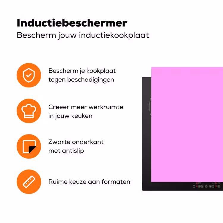 Soft - Lavender - Roze Inductie beschermer vinyl 3mm klein 276 -zzzzzzz-td-ups