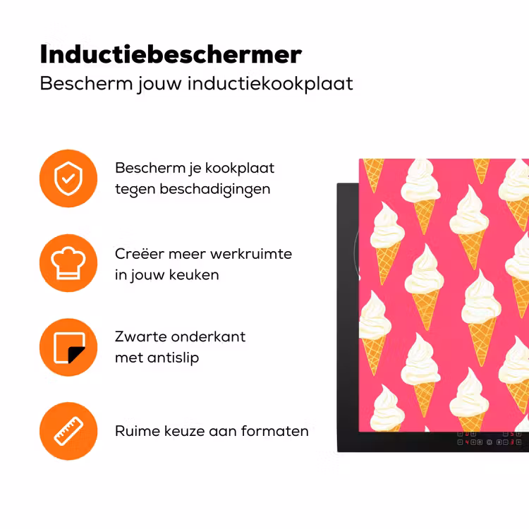 Softijs - Horentje - Roze Inductie beschermer vinyl 3mm klein 276 -zzzzzzz-td-ups