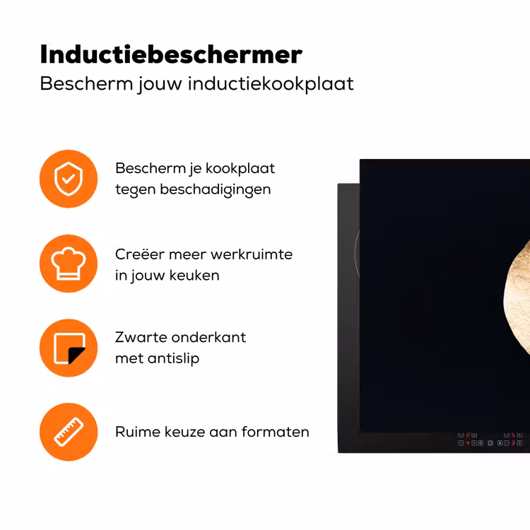 Solitair blad in goud Inductie beschermer vinyl 3mm klein -zzzzzzz-td-ups