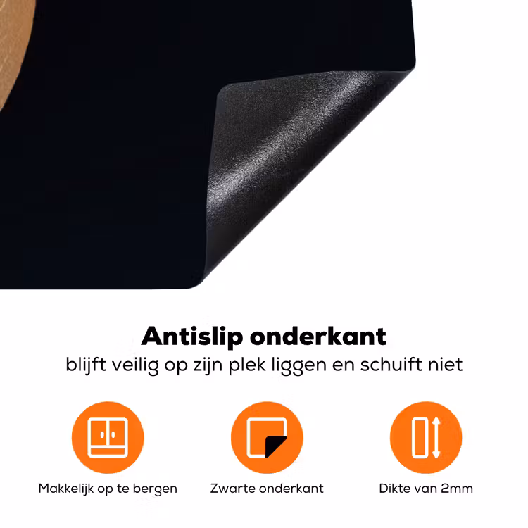 Solitair blad in goud Inductie beschermer vinyl 3mm klein -zzzzzzz-td-onderkant