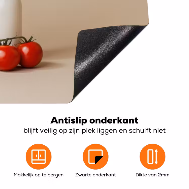 Spaghetti - Melk - Tomaten - Eieren - Brood Inductie beschermer vinyl 3mm klein -zzzzzzz-td-onderkant