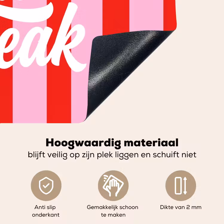 A Little Break - Strepen - Rood - Roze Inductie beschemer met haakjes klein -ky-onderkant-nl
