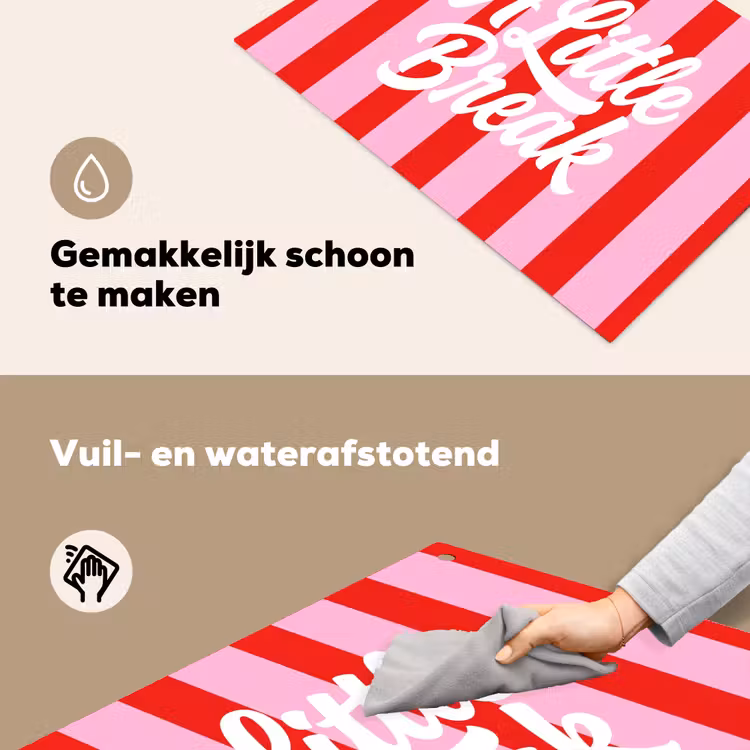 A Little Break - Strepen - Rood - Roze Inductie beschemer met haakjes klein -ky-schoon-nl