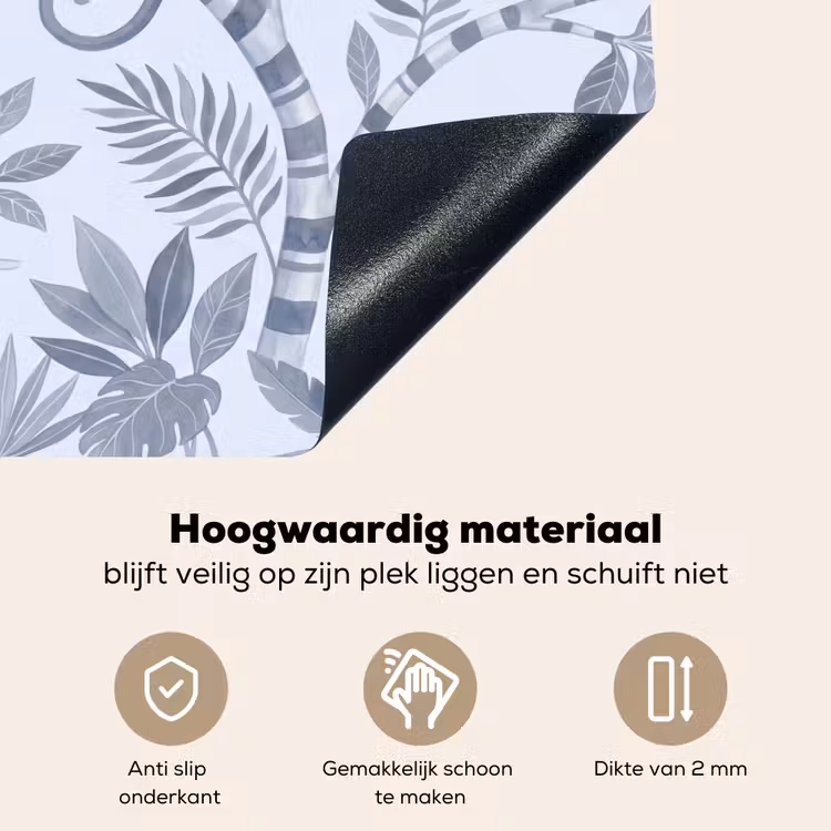 Aap - Boom - Bladeren - Jungle - Illustratie Inductie beschemer met haakjes klein -ky-onderkant-nl