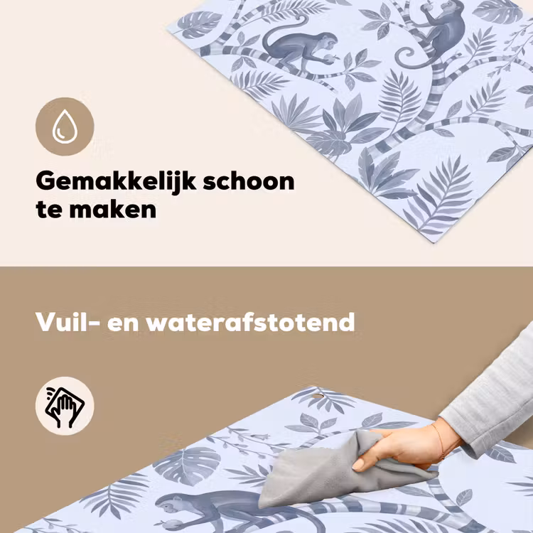 Aap - Boom - Bladeren - Jungle - Illustratie Inductie beschemer met haakjes klein -ky-schoon-nl